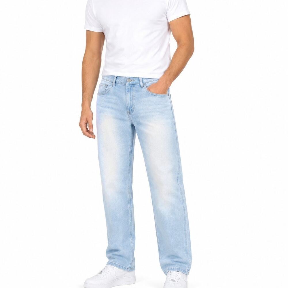 Romwe Light Wash Straight Leg Jean 30X32